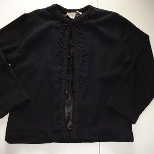 Vintage Park-Storyk New York P.S. Boutique Black Beaded Sweater S M Lined